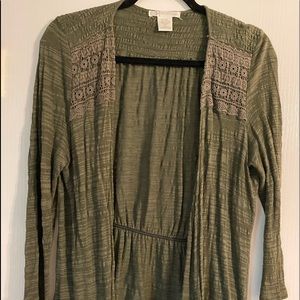 Olive green cardigan